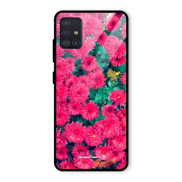 Pink Flowers Glass Back Case for Galaxy A51