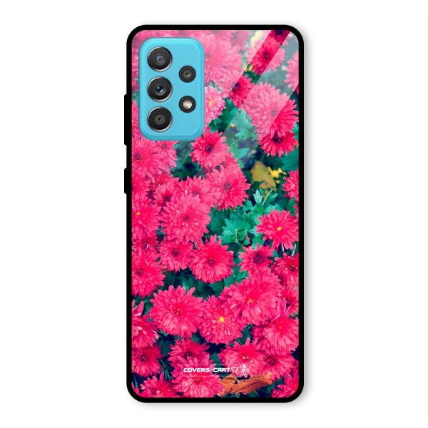 Pink Flowers Glass Back Case for Galaxy A52s 5G