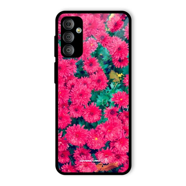 Pink Flowers Glass Back Case for Galaxy F23