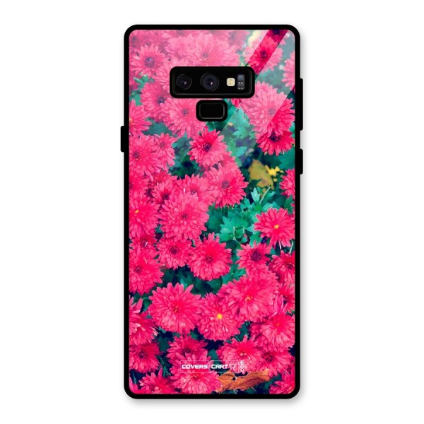 Pink Flowers Glass Back Case for Galaxy Note 9