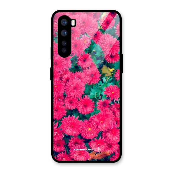 Pink Flowers Glass Back Case for OnePlus Nord