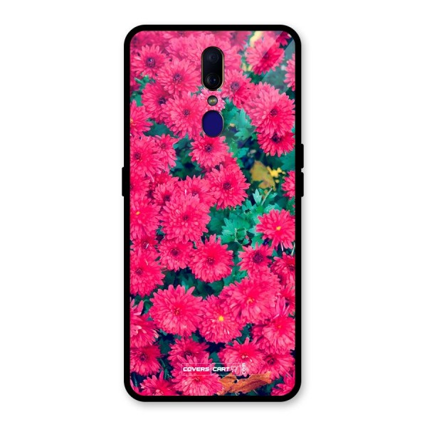 Pink Flowers Glass Back Case for Oppo F11