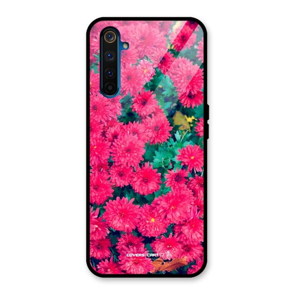 Pink Flowers Glass Back Case for Realme 6 Pro