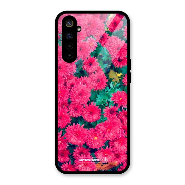 Pink Flowers Glass Back Case for Realme 6i