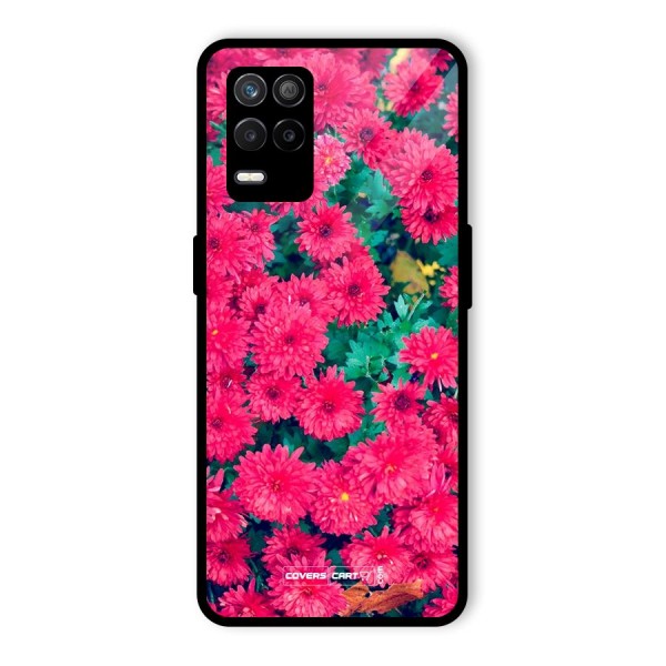 Pink Flowers Glass Back Case for Realme 9 5G