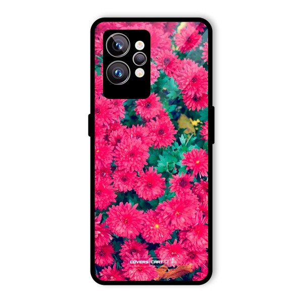 Pink Flowers Glass Back Case for Realme GT2 Pro