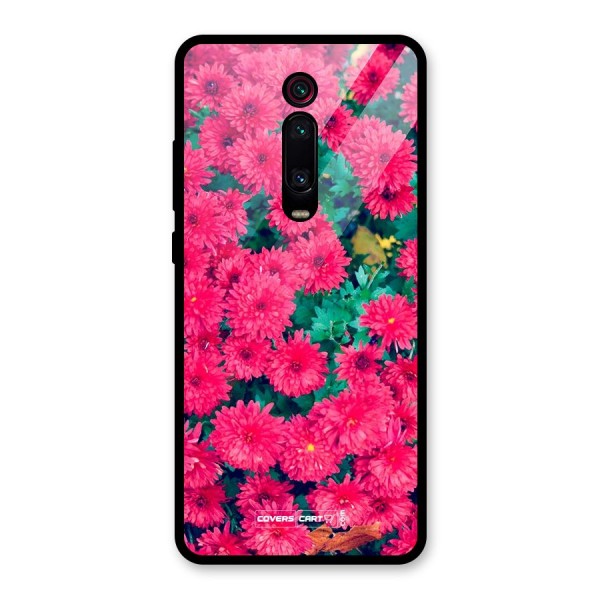 Pink Flowers Glass Back Case for Redmi K20 Pro