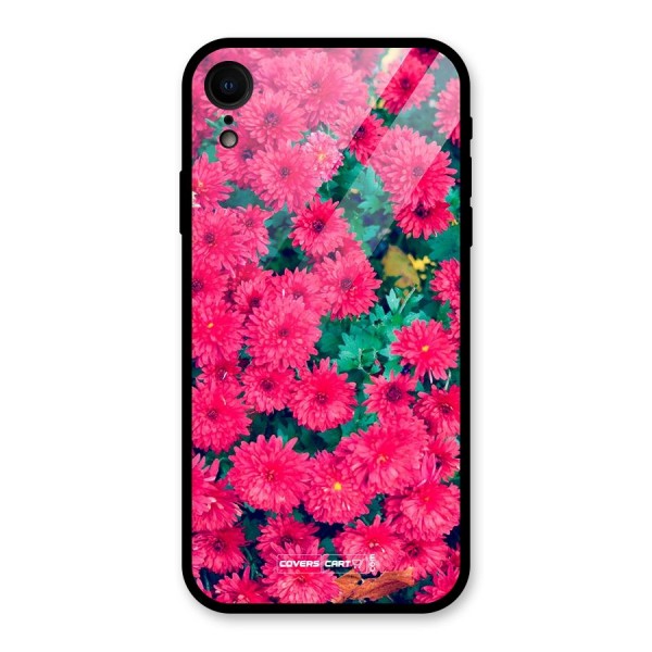 Pink Flowers Glass Back Case for XR