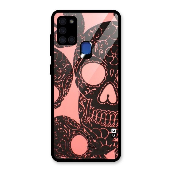 Pink Head Glass Back Case for Galaxy A21s