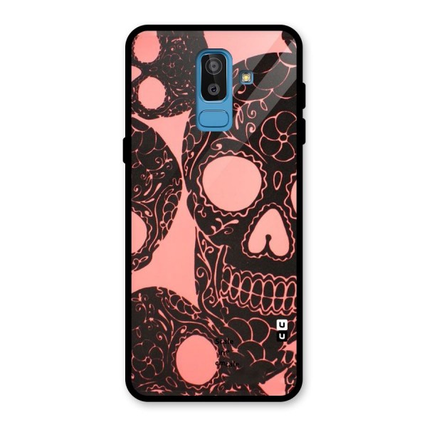 Pink Head Glass Back Case for Galaxy J8