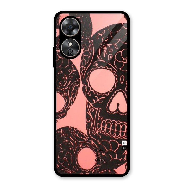 Pink Head Glass Back Case for Oppo A17