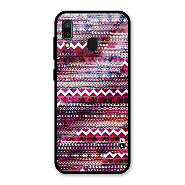 Pink Indie Pattern Glass Back Case for Galaxy A30