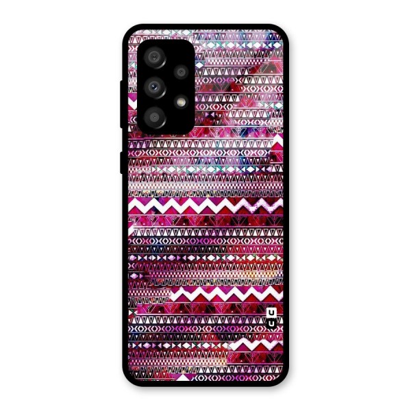 Pink Indie Pattern Glass Back Case for Galaxy A32