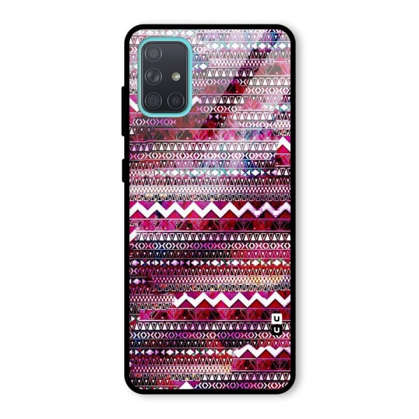 Pink Indie Pattern Glass Back Case for Galaxy A71