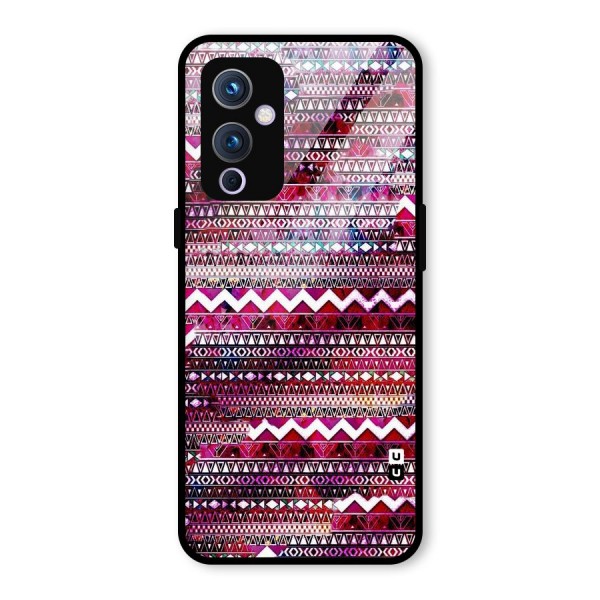 Pink Indie Pattern Glass Back Case for OnePlus 9