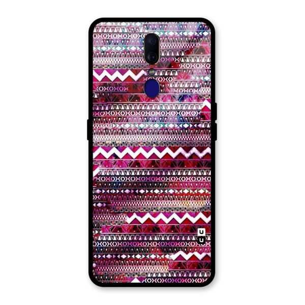 Pink Indie Pattern Glass Back Case for Oppo F11