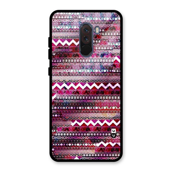 Pink Indie Pattern Glass Back Case for Poco F1