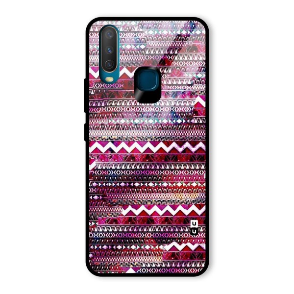 Pink Indie Pattern Glass Back Case for Vivo Y12