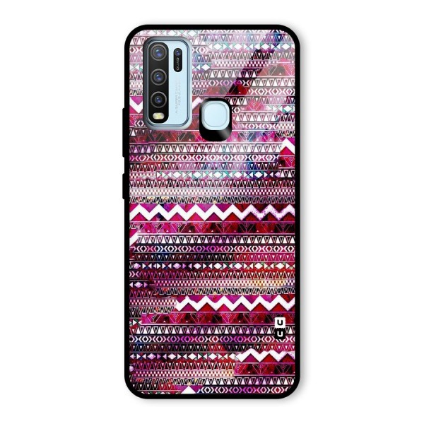 Pink Indie Pattern Glass Back Case for Vivo Y30