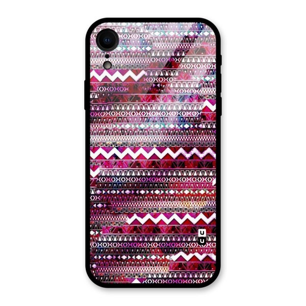 Pink Indie Pattern Glass Back Case for XR