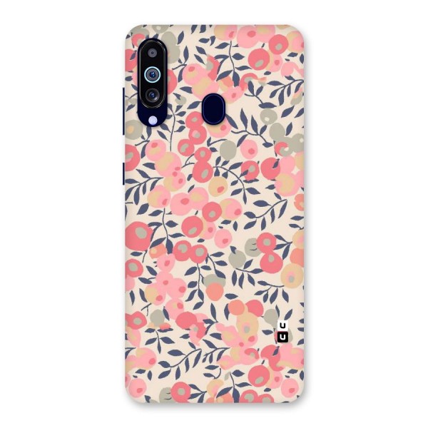 Pink Leaf Pattern Back Case for Galaxy A60