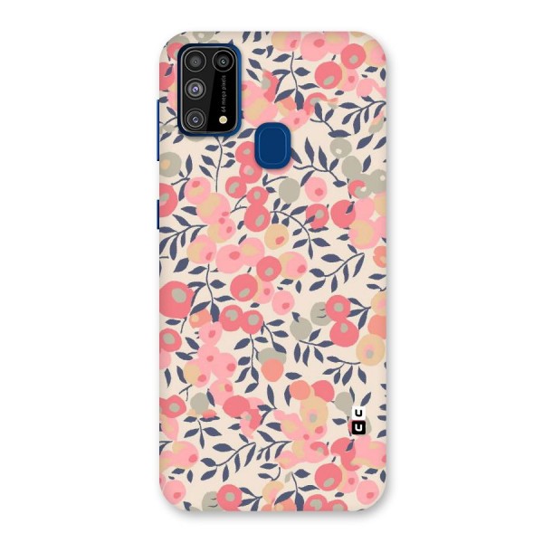 Pink Leaf Pattern Back Case for Galaxy F41