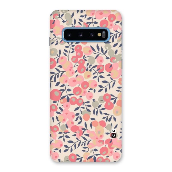 Pink Leaf Pattern Back Case for Galaxy S10