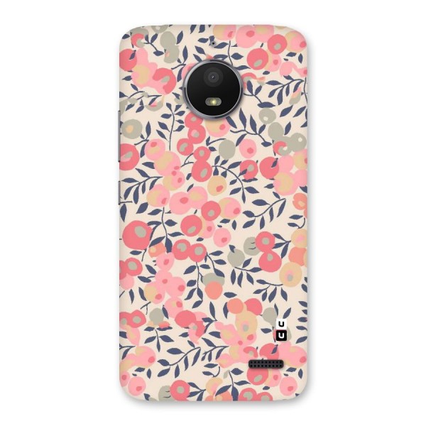 Pink Leaf Pattern Back Case for Moto E4