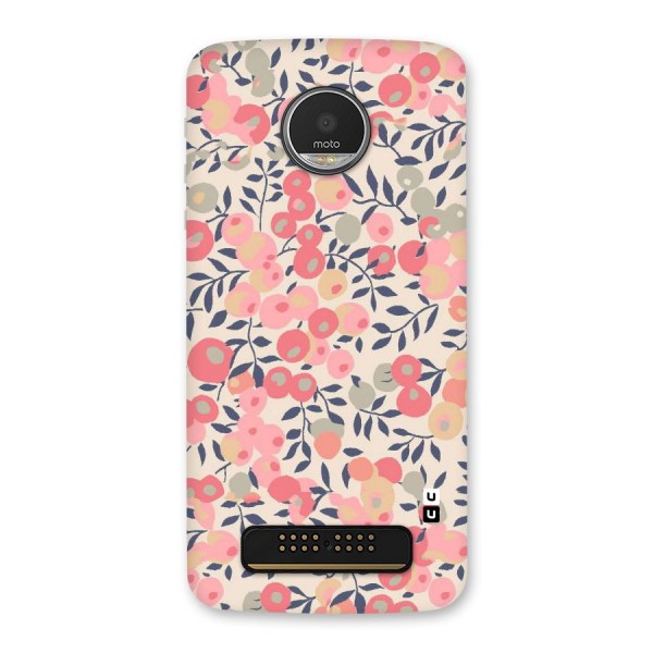 Pink Leaf Pattern Back Case for Moto Z Play