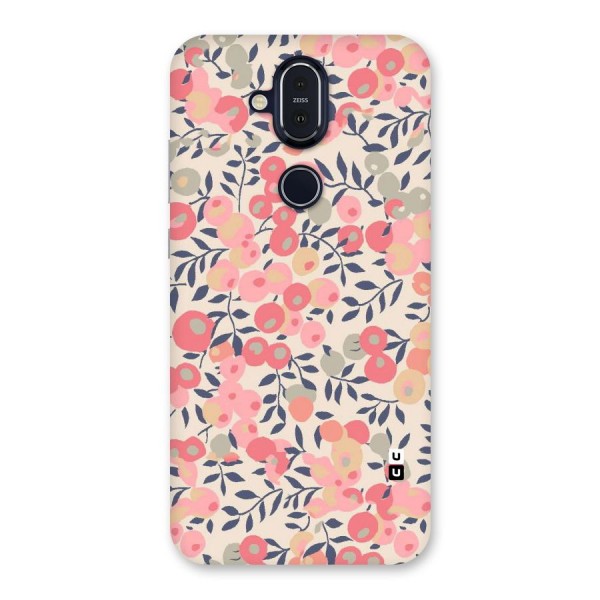 Pink Leaf Pattern Back Case for Nokia 8.1