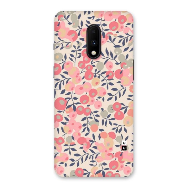 Pink Leaf Pattern Back Case for OnePlus 7