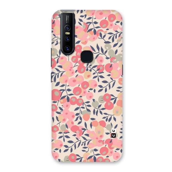 Pink Leaf Pattern Back Case for Vivo V15