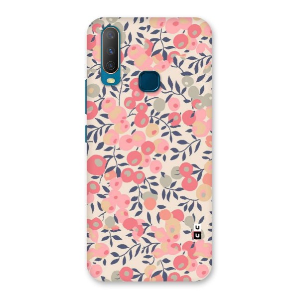 Pink Leaf Pattern Back Case for Vivo Y12