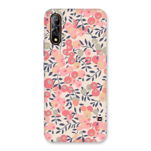 Pink Leaf Pattern Back Case for Vivo Z1x