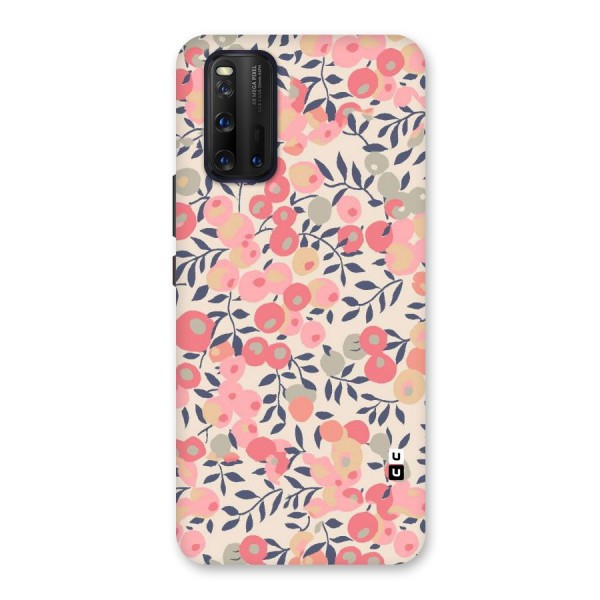 Pink Leaf Pattern Back Case for Vivo iQOO 3