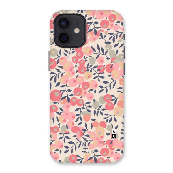 Pink Leaf Pattern Back Case for iPhone 12