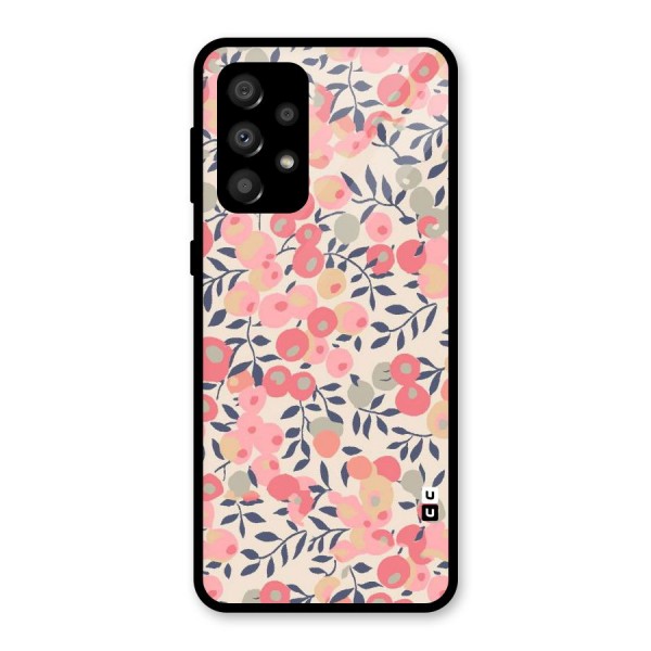 Pink Leaf Pattern Glass Back Case for Galaxy A32