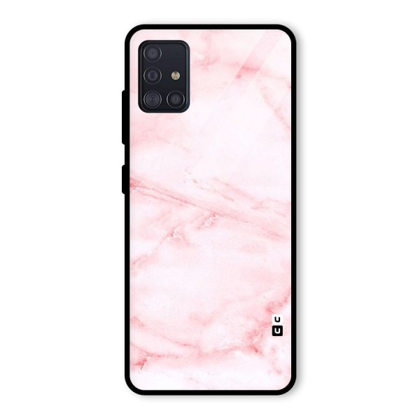 Pink Marble Print Glass Back Case for Galaxy A51