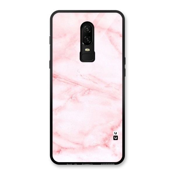 Pink Marble Print Glass Back Case for OnePlus 6