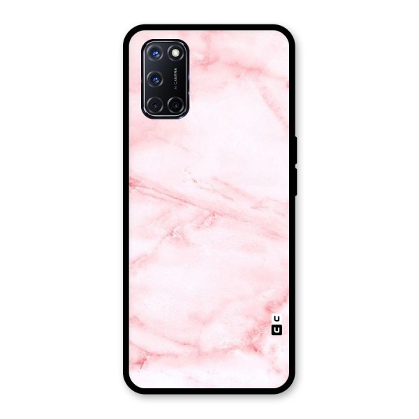 Pink Marble Print Glass Back Case for Oppo A52