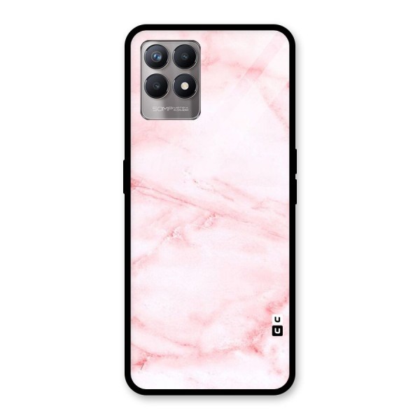 Pink Marble Print Glass Back Case for Realme 8i