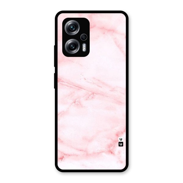 Pink Marble Print Glass Back Case for Redmi K50i