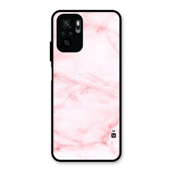 Pink Marble Print Glass Back Case for Redmi Note 10