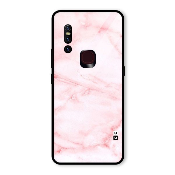 Pink Marble Print Glass Back Case for Vivo V15