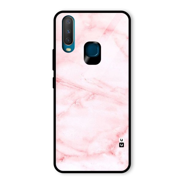 Pink Marble Print Glass Back Case for Vivo Y12