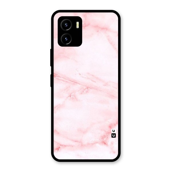 Pink Marble Print Glass Back Case for Vivo Y15s