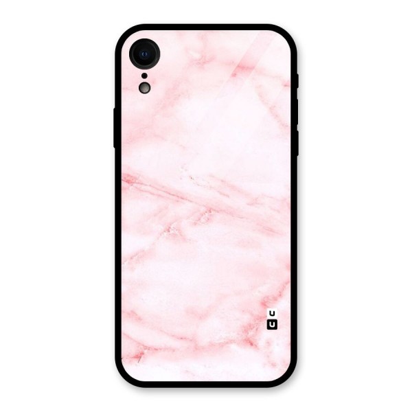 Pink Marble Print Glass Back Case for XR