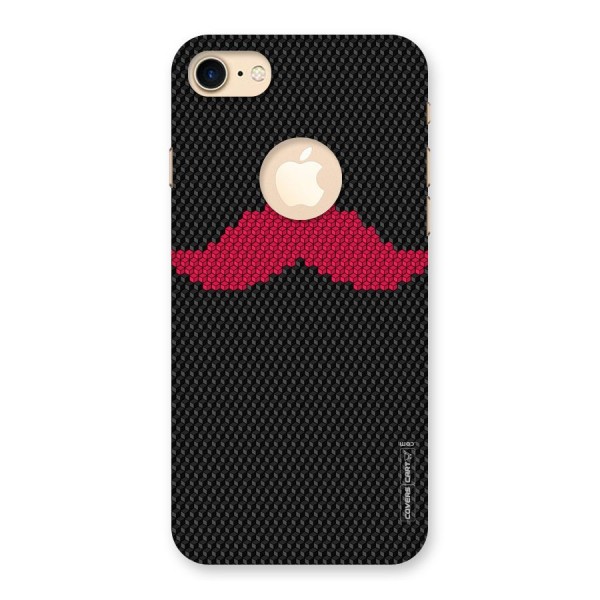 Pink Moustache Back Case for iPhone 8 Logo Cut