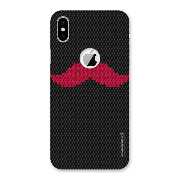 Pink Moustache Back Case for iPhone XS Logo Cut