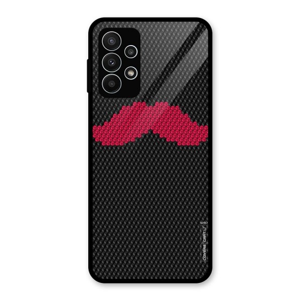 Pink Moustache Glass Back Case for Galaxy A23